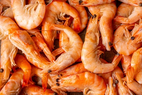 A cluster of cocktail shrimp